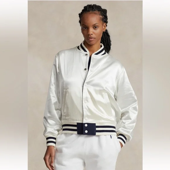 Ralph Lauren polar fleece reversible Varsity bomber Jacket - Picture 3 of 16